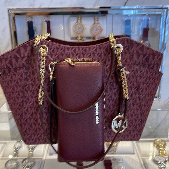 MICHAEL KORS 
Jet Set Travel Large Chain Shoulder Bag & JST LgCONTINENTAL wallet - Picture 2 of 16